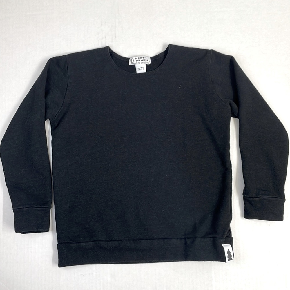 North Kinder Toddler Black Sweatshirt, Size 3/4T